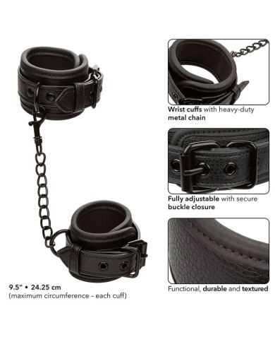 CALEXOTICS - NOCTURNAL POIGNETS EN CUIR RÉGLABLES NOIRS