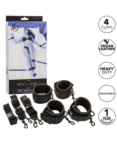 CALEXOTICS - NOCTURNAL CEINTURE DE LIT RÉGLABLE EN CUIR NOIR