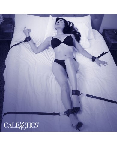 CALEXOTICS - NOCTURNAL CEINTURE DE LIT RÉGLABLE EN CUIR NOIR