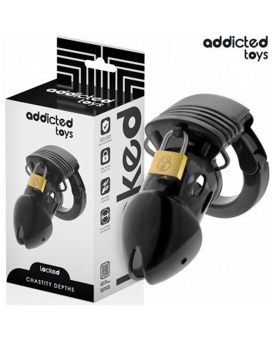 ADDICTED TOYS LOCKED - CAGE À PÉNIS CHASTETÉ PROFONDEUR 7,5 CM