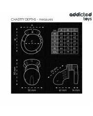 ADDICTED TOYS LOCKED - CAGE À PÉNIS CHASTETÉ PROFONDEUR 7,5 CM