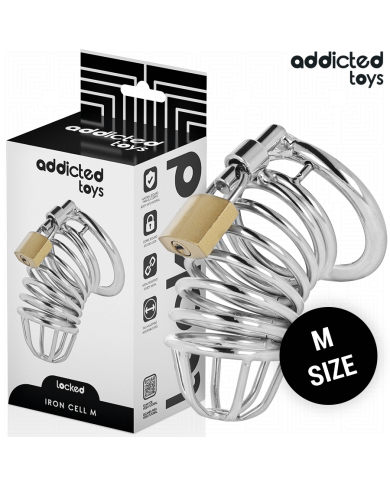 ADDICTED TOYS LOCKED - CAGE À PÉNIS EN MÉTAL IRON CELL TAILLE M