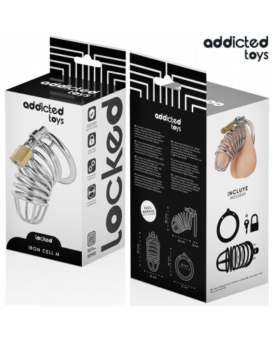 ADDICTED TOYS LOCKED - CAGE À PÉNIS EN MÉTAL IRON CELL TAILLE M