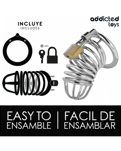 ADDICTED TOYS LOCKED - CAGE À PÉNIS EN MÉTAL IRON CELL 5 CM TAILLE L