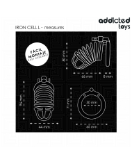 ADDICTED TOYS LOCKED - CAGE À PÉNIS EN MÉTAL IRON CELL 5 CM TAILLE L