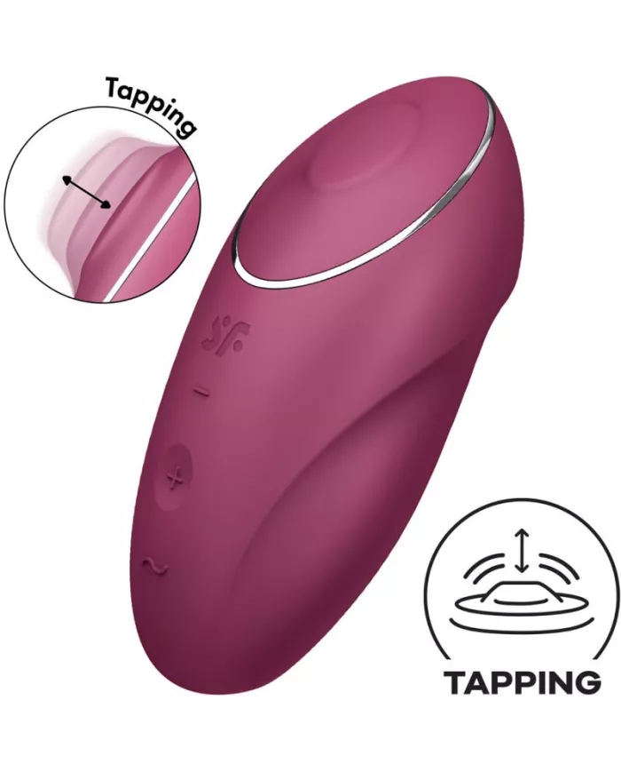 SATISFYER - TAP & CLIMAX 1 VIBRATEUR LAY-ON ROUGE