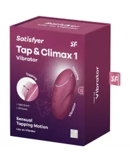 SATISFYER - TAP & CLIMAX 1 VIBRATEUR LAY-ON ROUGE