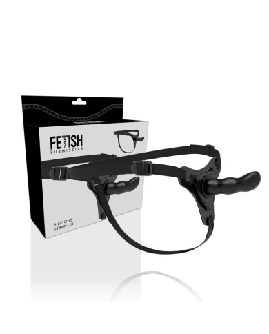 FETISH SUBMISSIVE HARNESS - SILICONE NOIR POINT G 16 CM