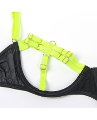 SUBBLIME - 955281 ENSEMBLE SOUTIEN-GORGE AVEC COLLIER ET DÉTAILS DE JAMBES VERT FLUORESCENT L/XL