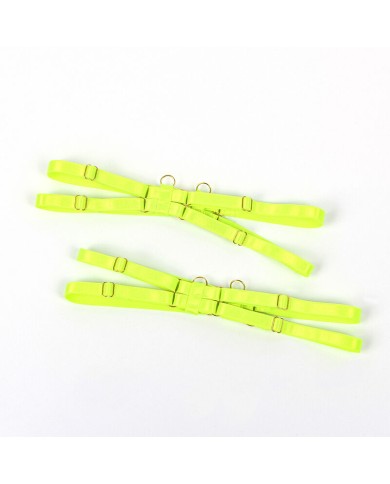 SUBBLIME - 955281 ENSEMBLE SOUTIEN-GORGE AVEC COLLIER ET DÉTAILS DE JAMBES VERT FLUORESCENT L/XL