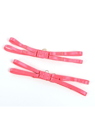 SUBBLIME - 955298 ENSEMBLE SOUTIEN-GORGE AVEC COLLIER ET DÉTAILS DE JAMBES ROSE FLUORESCENT S/M