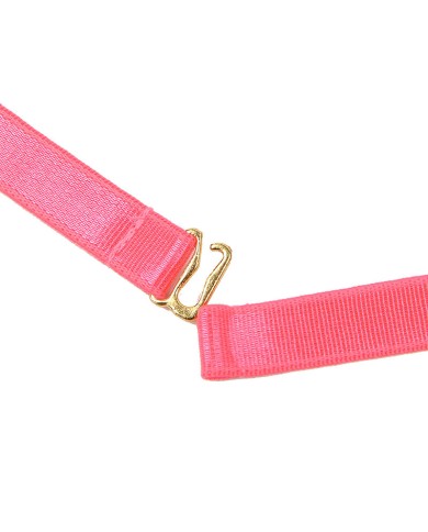 SUBBLIME - 955298 ENSEMBLE SOUTIEN-GORGE AVEC COLLIER ET DÉTAILS DE JAMBES ROSE FLUORESCENT S/M