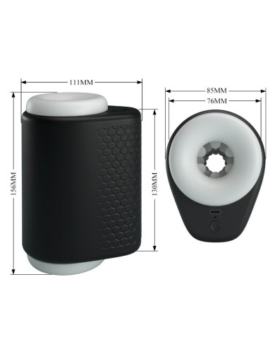 PRETTY LOVE - MASTURBATEUR POUR HOMME DJ GIRL AVEC VIBRATION 5 RÉGLAGES NEGRO