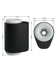 PRETTY LOVE - MASTURBATEUR POUR HOMME DJ GIRL AVEC VIBRATION 5 RÉGLAGES NEGRO