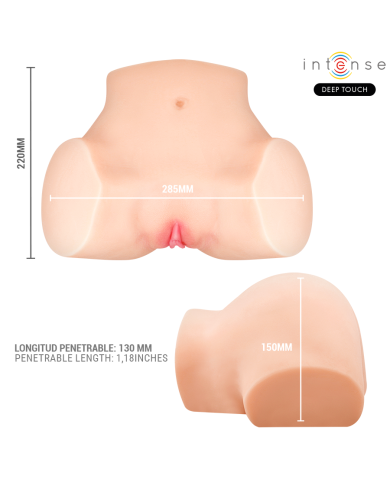 INTENSE DEEP TOUCH - MASTURBATEUR VAGINAL NICOLE AVEC EFFETS DE SUCCION, DE CHALEUR, DE VIBRATION ET VOCAUX, AVEC