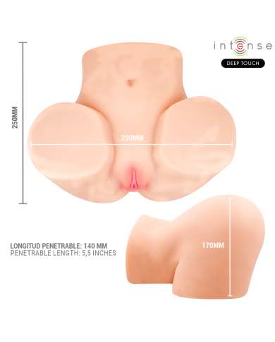 INTENSE DEEP TOUCH - MASTURBATEUR VAGINAL GINGER AVEC SUCCION, CHALEUR, VIBRATION ET EFFETS VOCAUX, TÉLÉCOMMANDE
