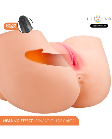 INTENSE DEEP TOUCH - MASTURBATEUR VAGINAL GINGER AVEC SUCCION, CHALEUR, VIBRATION ET EFFETS VOCAUX, TÉLÉCOMMANDE