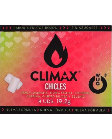 WUG Climax - Chewing-gum fonctionnel à base de maca, de damiana et de ginseng pour stimuler le désir et la vitalité