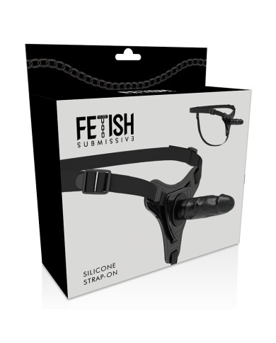 FETISH SUBMISSIVE HARNESS - SILICONE NOIR RÉALISTE 15 CM