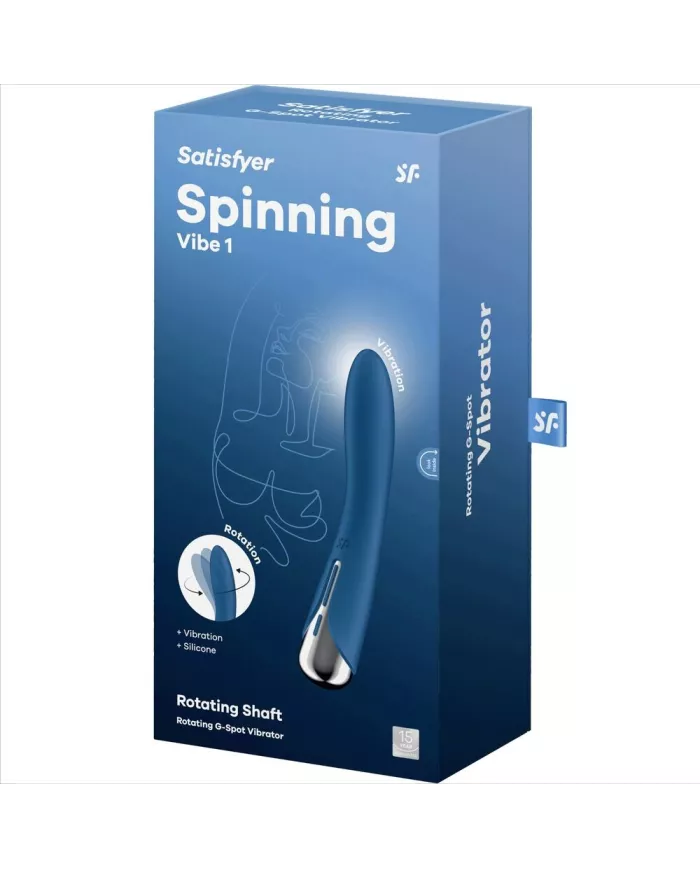 SATISFYER - VIBRATEUR ROTATEUR BLEU SPINNING VIBE 1 G-SPOT SATISFYER - VIBRATEUR ROTATEUR BLEU SPINNING VIBE 1 G-SPOT