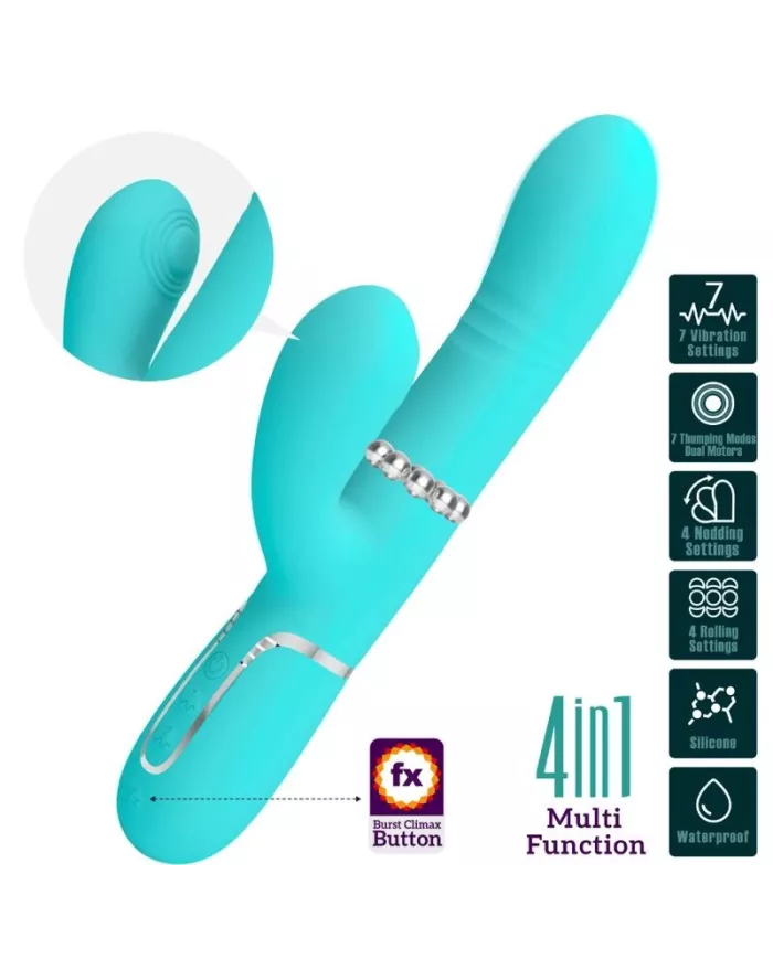 PRETTY LOVE - VIBRATEUR MULTIFONCTION G-SPOT VERT AQUA PRETTY LOVE - VIBRATEUR MULTIFONCTION G-SPOT VERT AQUA