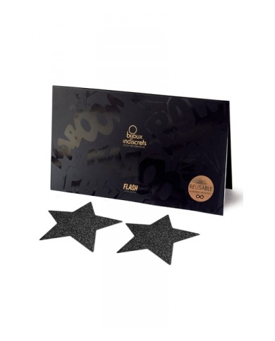 Bijoux de seins Flash Etoile Noir