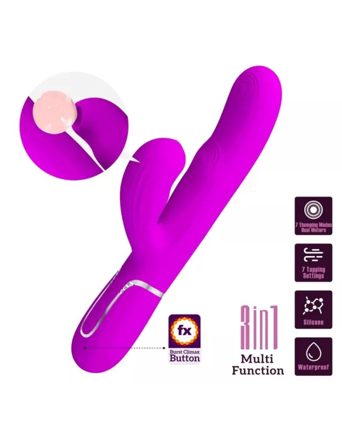 PRETTY LOVE - VIBRATEUR POINT G MULTIFONCTION 3 EN 1 PERLITA VIOLET PRETTY LOVE - VIBRATEUR POINT G MULTIFONCTION 3 EN 1 PERLITA VIOLET