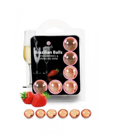 6 Brazilian Balls - fraise & champagne