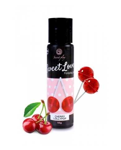 Lubrifiant comestible sucette à la cerise -  60 ml