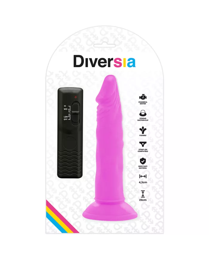DIVERSIA - DILDO VIBRANT FLEXIBLE VIOLET 23 CM -O- 4.3 CM