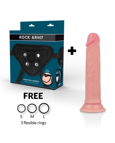 ROCKARMY - HARNAIS + GODE EN SILICONE LIQUIDE PREMIUM AVENGER 19 CM -O- 3.98 CM