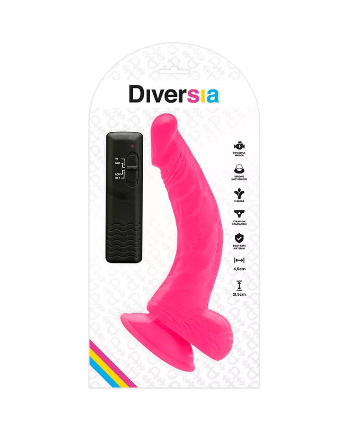 DIVERSIA - DILDO VIBRANT FLEXIBLE ROSE 21.5 CM -O- 4.5 CM