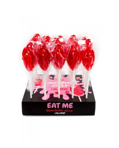 Présentoir de 40 sucettes vulve à la fraise