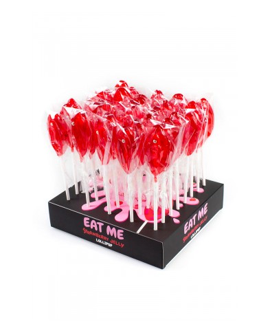 Présentoir de 40 sucettes vulve à la fraise