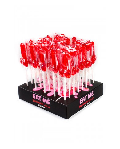 Présentoir de 40 sucettes pénis à la fraise