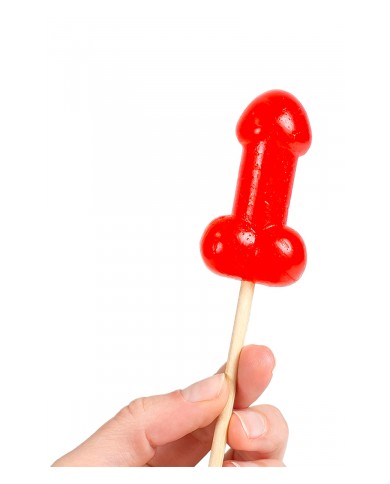 Présentoir de 40 sucettes pénis à la cerise avec effet chauffant épicé