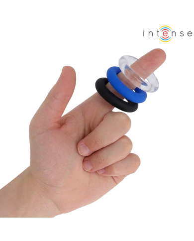 INTENSE - ENSEMBLE DE 3 ANNEAUX PÉNIS DE COULEURS VARIÉES