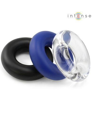 INTENSE - ENSEMBLE DE 3 ANNEAUX PÉNIS DE COULEURS VARIÉES