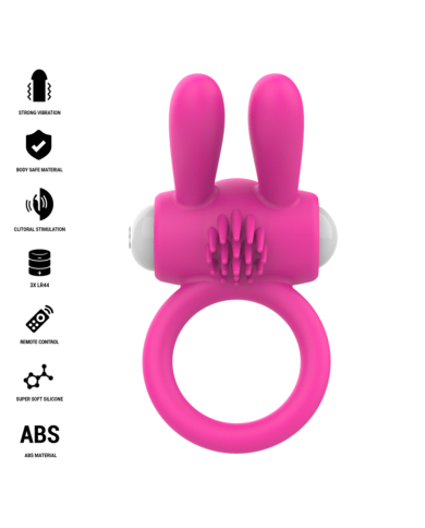 INTENSE - ANNEAU PÉNIS VIBRANT HOPPS AVEC STIMULATION CLITORIALE ROSE