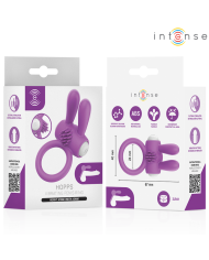 INTENSE - ANNEAU PÉNIS VIBRANT HOPPS AVEC STIMULATION CLITORIALE VIOLETTE