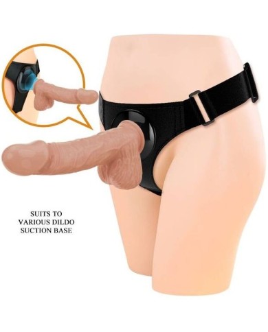 PRETTY LOVE - SLIP HARNAIS HARNAIS UNIVERSEL AVEC GODE JERRY 21,8 CM NATUREL