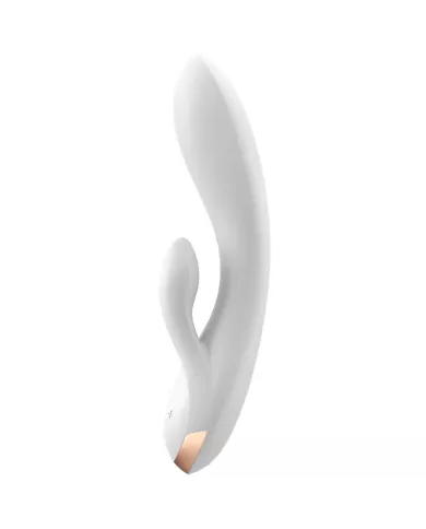 SATISFYER - APPLICATION VIBRATEUR DOUBLE FLEX BLANC