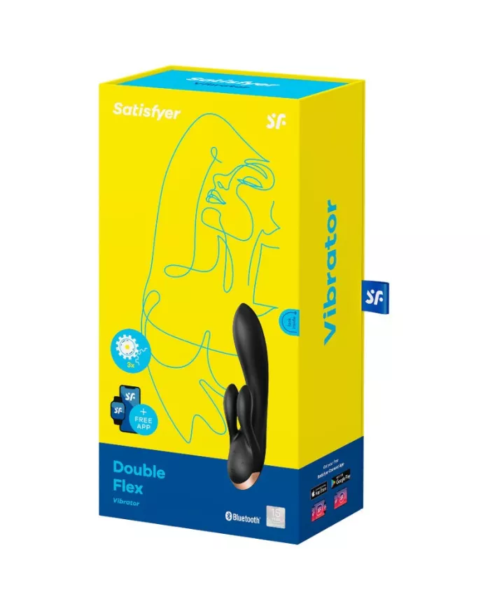 SATISFYER - APPLICATION VIBRATEUR DOUBLE FLEX NOIR SATISFYER - APPLICATION VIBRATEUR DOUBLE FLEX NOIR