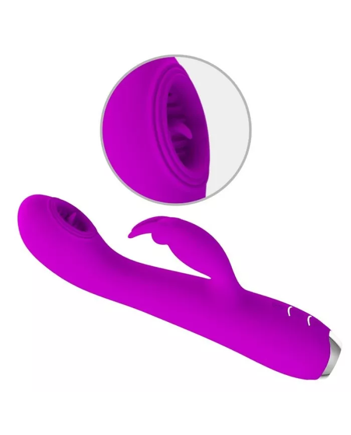 PRETTY LOVE - VIBRATEUR RECHARGEABLE RACHEL AVEC ONDES STIMULANTES VIOLET