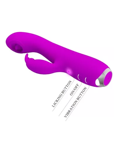 PRETTY LOVE - VIBRATEUR RECHARGEABLE RACHEL AVEC ONDES STIMULANTES VIOLET