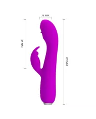 PRETTY LOVE - VIBRATEUR RECHARGEABLE RACHEL AVEC ONDES STIMULANTES VIOLET