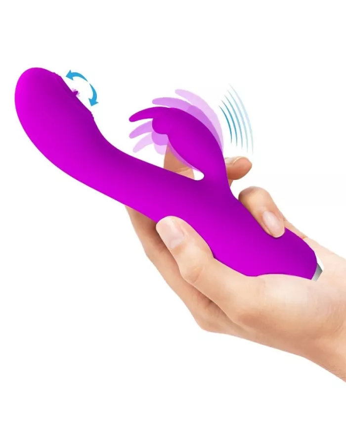 PRETTY LOVE - VIBRATEUR RECHARGEABLE RACHEL AVEC ONDES STIMULANTES VIOLET