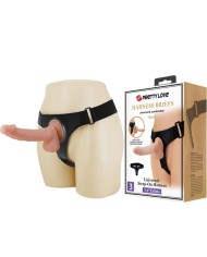 PRETTY LOVE - SLIP HARNAIS HARNAIS UNIVERSEL AVEC GODE KEVIN 19 CM NATUREL