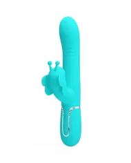 PRETTY LOVE - VIBRATEUR MULTIFONCTION LAPIN 4 EN 1 PAPILLON AQUA VERT