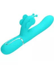 PRETTY LOVE - VIBRATEUR MULTIFONCTION LAPIN 4 EN 1 PAPILLON AQUA VERT